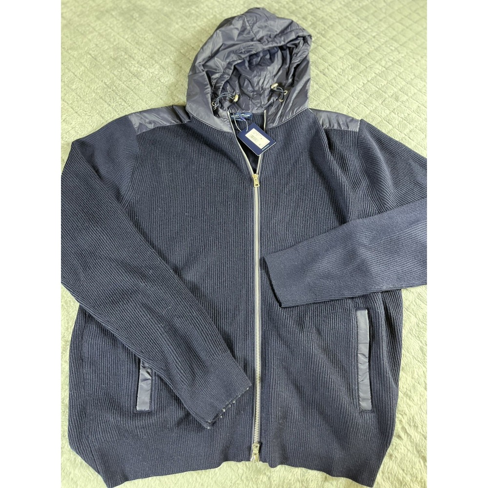 Peter Millar Men's Extra Large Mens Navy Holdridge Hybrid Full-Zip Cardigan $495